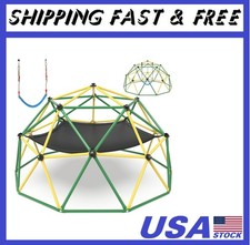 Climbing Dome, 10FT Climber with Hammock  Swing, Jungle Gym Backyard for Kids