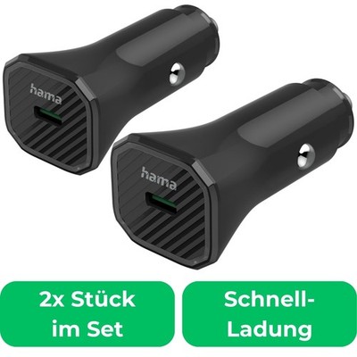 2x Hama KFZ Ladegerät USB-C 25W PD 12V 24V Zigarettenanzünder Lade-Adapter Lader