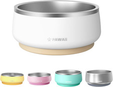 Dog Food and Water Bowl with Non - Slip Rubber Base, Metal Insulated Stainless S