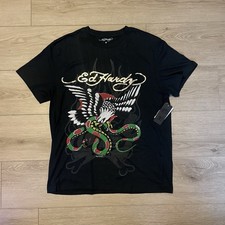 Size Medium - Ed Hardy Men's Eagle  Snake Tee Black Gold NEW WITH TAGS 