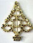Gold Tone Icy Multicolor Rhinestone Christmas Tree Brooch 7.8g — photo 3