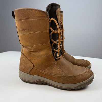 ECCO Trace Lite Brown Hydromax Winter Boots Women Size 8