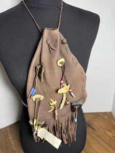 Spirit Bag Deer Leather Racoon Jaw, Deer Toes ,Tins, Beads*see notes (CPT)