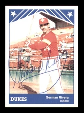 German Rivera Signed 1983 TCMA RC 17 Albuquerque Dukes