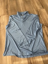 Callaway long sleeve polo blue striped fits L-XL