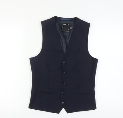 Topman Herren Weste Blau Größe 36R