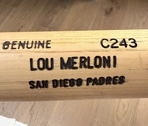 LOU MERLONI GAME USED AUTOGRAPHED BAT (Padres)