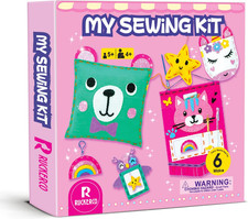 Crafts for Kids Ages 4-8 My First Sewing Kit, 6 Pcs DIY Projects of Stuffed Anim