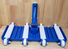 Weighted Pool Vacuum Head with Wheels – 14" Blue Plastic – Fits Standard Poles
