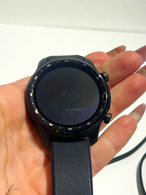 TicWatch Pro 45mm Black Metal Case, Black Silicone Band, HR, Wear OS