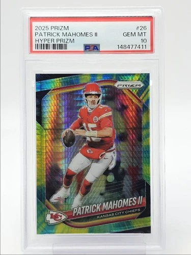 PATRICK MAHOMES II 2025 PANINI PRIZM HYPER CHIEFS #26 /200 PSA 10 Q3098