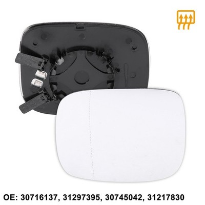 Left Side Heated Mirror Glass Replacement W/ Backing Plate for Volvo XC70 08-16