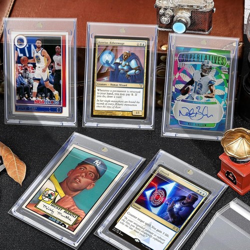 100Pack Team Bags For 35PT Magnetic Card Holders Sports Trading Cards Clear Blue - Picture 2 of 7