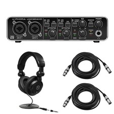 Behringer U-Phoria UMC204HD Audiophile 2x4 USB Audio/MIDI Interface with MIDAS M