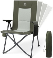 Reclining Camping Chair Adult Lightweight Folding Recliner Chair Adjustable Back