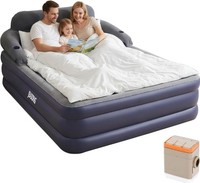 JEASONG Inflatable Mattress with Headboard and Pump, 52 cm High Raised Air Bed,