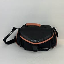 Sony Handycam Vintage Padded Camcorder Bag w Shoulder Strap - Black/orange