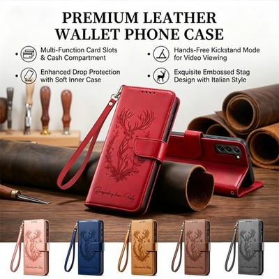 Handy Hülle für Huawei P90 P80 P60 P50 P40 P30 Mate 80 Hirsch Magnet Wallet Case
