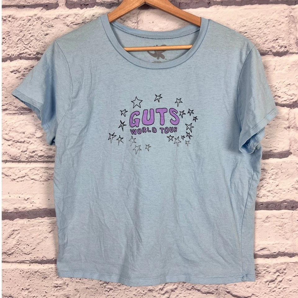Top corto Olivia Rodrigo para mujer XXL Y2K Pop Indie Guts gira mundial concierto azul Foto 3 de 4