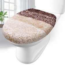 Soft Microfiber Bathroom Toilet Lid Cover, Machine Washable Seat Covers, 17.5...
