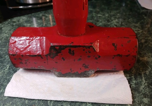 35" Long Hardwood Handle 8 lb. Sledgehammer Hammer w/Red Head - Very Nice - Picture 11 of 15