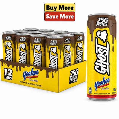 GHOST Yoo-Hoo Chocolate Protein Drink 25g Protein 11 fl oz Can 12 Pack Cans RTD
