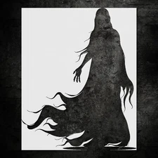 Halloween Ghost Silhouette Wall Art Stencil for Spooky Decor - StencilAir