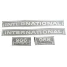 966 Decal Set Hoods And Model Numbers Black/chrome Vinyl Fits International 966