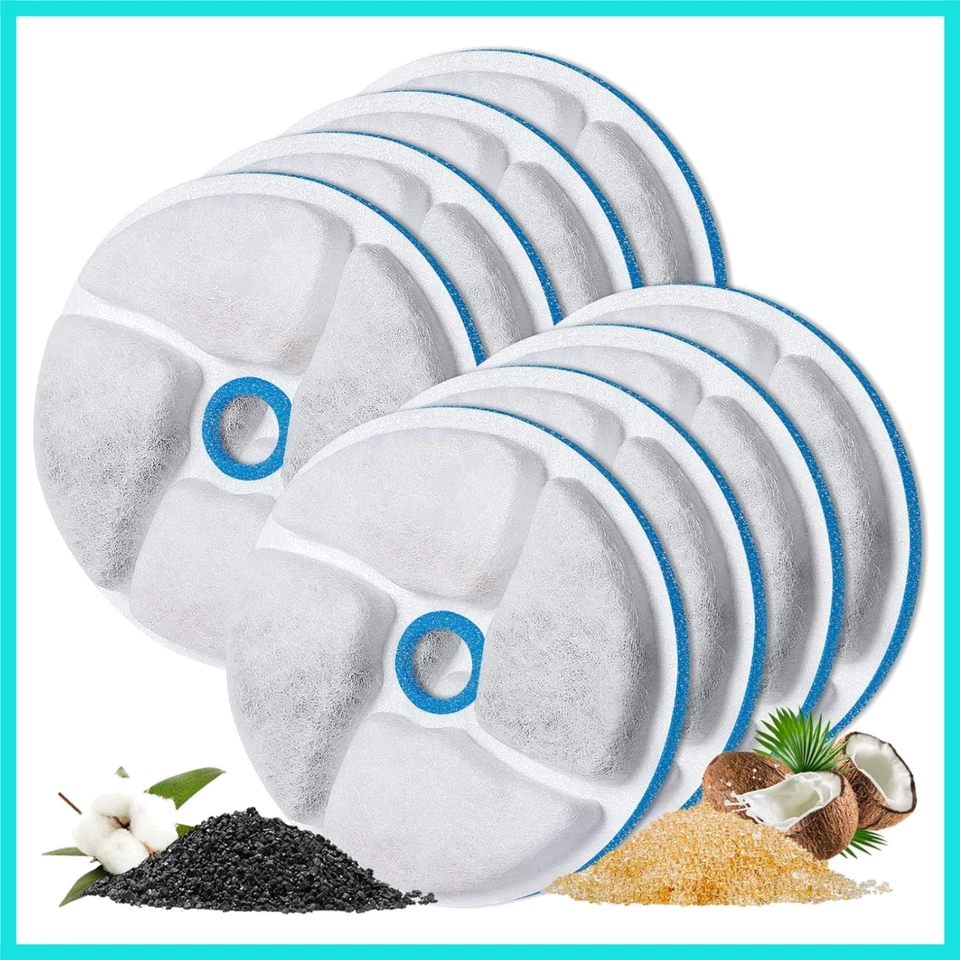 8+8er Pack Katzenbrunnenfilter, Ersatzfilter für automatische Haustierfo...