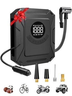  Tire Inflator Portable Air Compressor, 150PSI Fast Inflation Electric Air 
