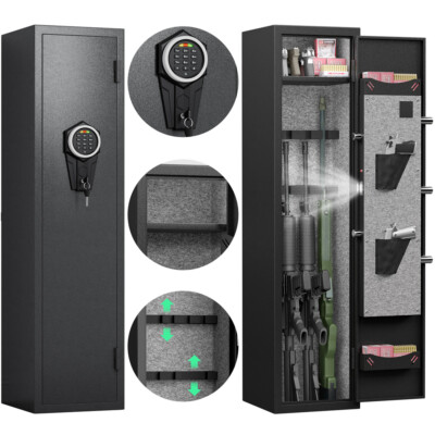 Kavey 2-3 Biometric/Digital Gun Safe for Rifles and Pistols with Silent Mode