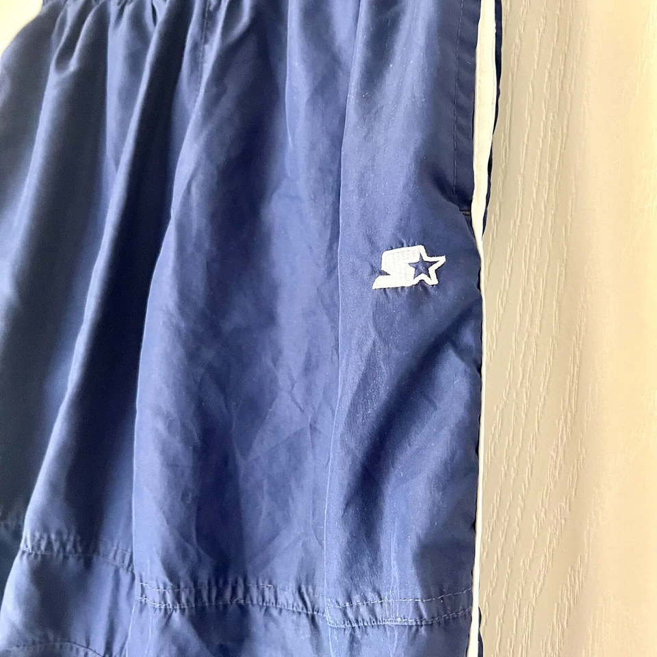 Boys Starter Sz Small 6-7 Navy Blue Track Pants White Stripes Pull On Waist - Image 4 of 4