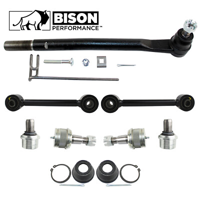 Bison Performance 7pc Front Sway Bar Link Tie Rod & Ball Joint Kit For Ford RWD