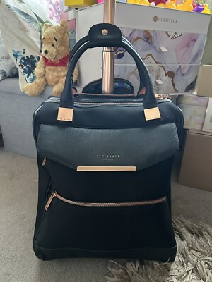 Ted Baker Albany Black Wheel Business Trolley Laptop Cabin Bag Suitcase  UK