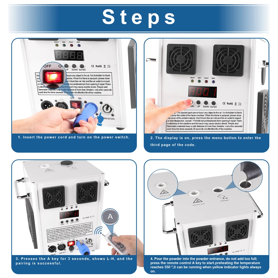 Máquina de chispas frías 700 W fiesta escenario brillo DJ fiesta espectáculo con estuche de vuelo Foto 3 de 4