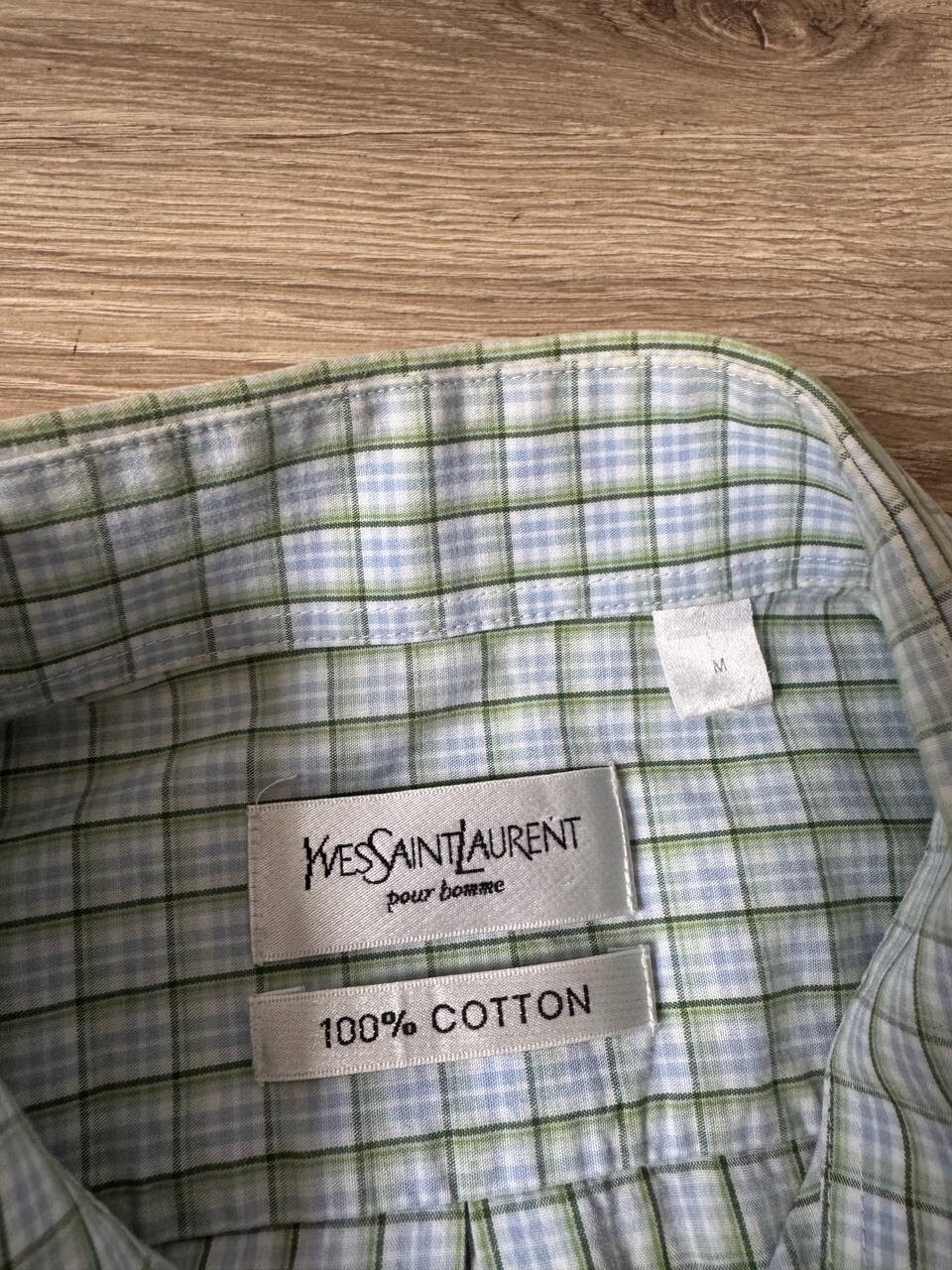 Camicia uomo vintage Yves Saint Laurent YSL check con bottoni taglia M