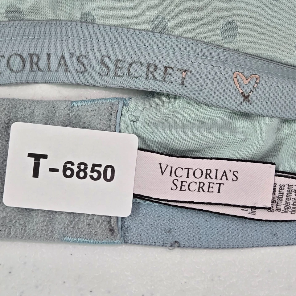 Victoria Secret Mujer Sujetador 36C Azul Lunares Inalámbrico Camiseta Ligeramente Forrada Foto 2 de 4