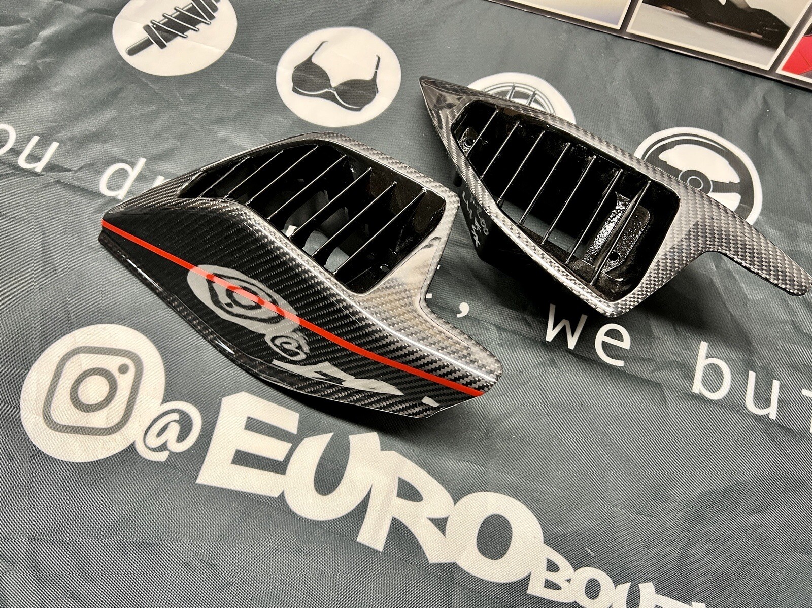 Honda Acura NSX Carbon Fiber Large Inside Door Vents (pair)