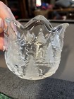 USED Mikasa Holiday Candy Dish Or Candle Holder 4” W x 3 1/2” T Frosted Glass — photo 5