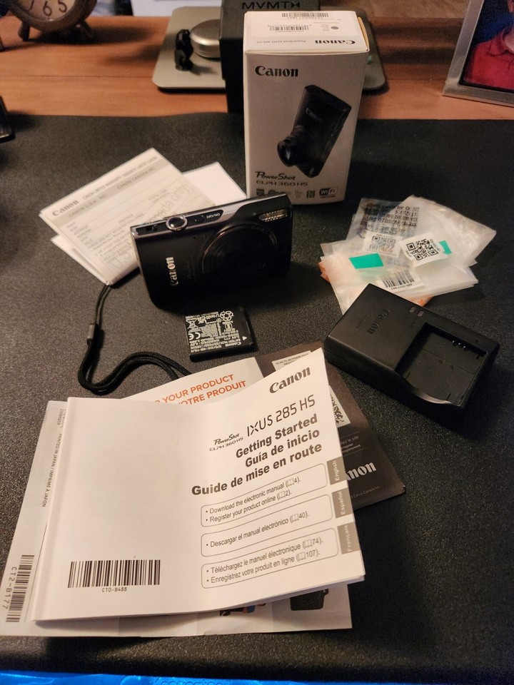 Canon PowerShot ELPH 360 HS WiFi 12x Optical Zoom Digital Camera Black