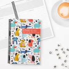 Things TO DO LIST Book CUTE DOGS Task Planner Ladies Daily Shopping List Tracker
