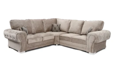 VERONA CORNER SOFA FULL BACK SET KENSINGTON MINK / FOOTSTOOL / SWIVEL ARM CHAIR