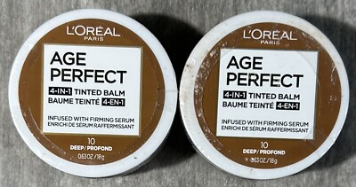 L'Oreal Paris ~ Age Perfect 4 in 1 Tinted Balm ~ #10 Deep ~ 2 Pack