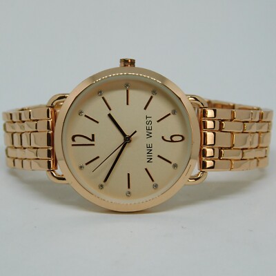 NINE WEST NW/2234 Three-Hand Quartz Analog Women's Watch Sz. 7'' New Battery