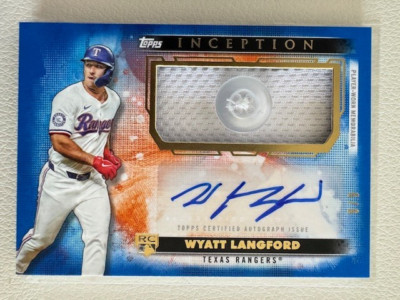 2024 Topps Inception Wyatt Langford RC Blue Autograph Button Patch 