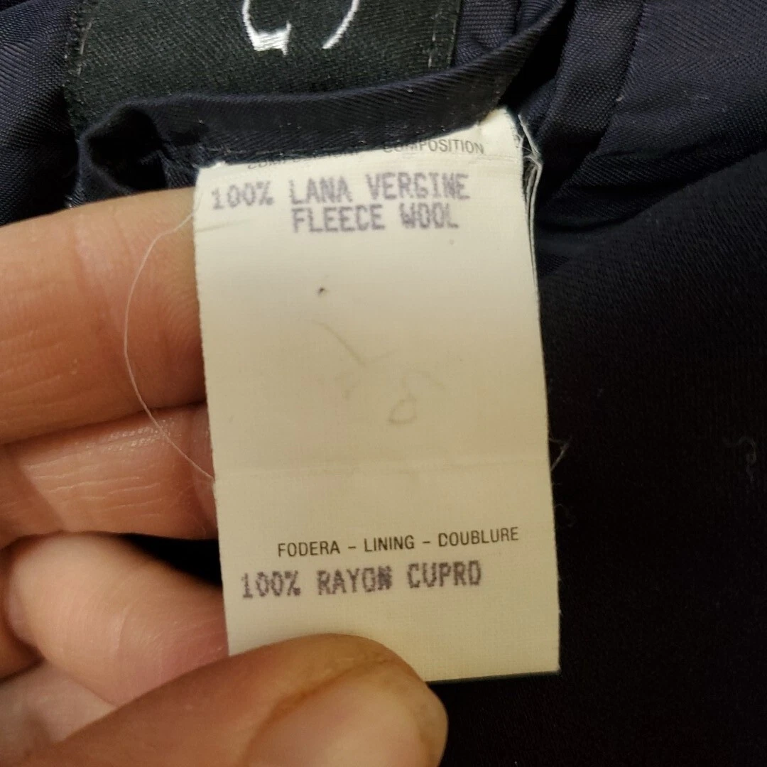 Pantaloni vintage GUCCI blu scuro lana vergine pile lana vergine Wm taglia 44 su misura DANNEGGIATI