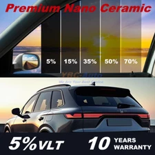 Premium Car Nano Ceramic Tint Film 20"x10ft - 5% VLT/100% UV & 95% IR Rejection