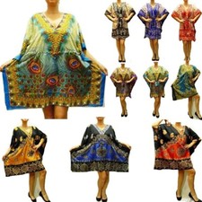 S M L XL 1X 2X Caftan Poncho Dashiki Cover Up Tunic Peacock Caftan Kaftan Dress