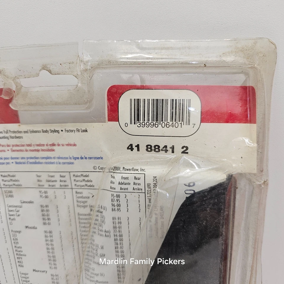 Новые брызговики Powerflow Pro-Fit 41 8841 2 грязевых щитка для легкового автомобиля грузовика фургона новые из старых запасов - Изображение 3 из 3