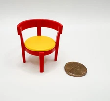 Playmobil Chair, Round Seat & Half-Round Back, Yellow/Red 3926 3989 4283 5606